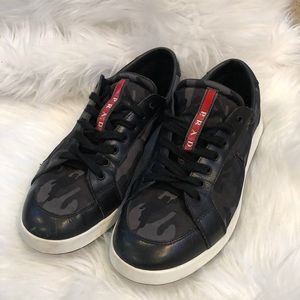 Prada Linea Rossa Camo Smoke Sneakers Size 6.5